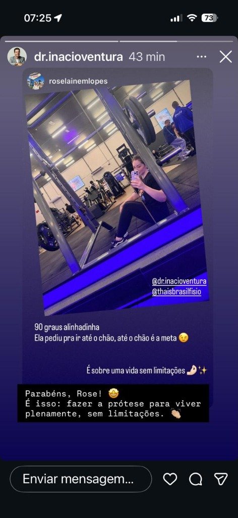 Depoimento no Instagram